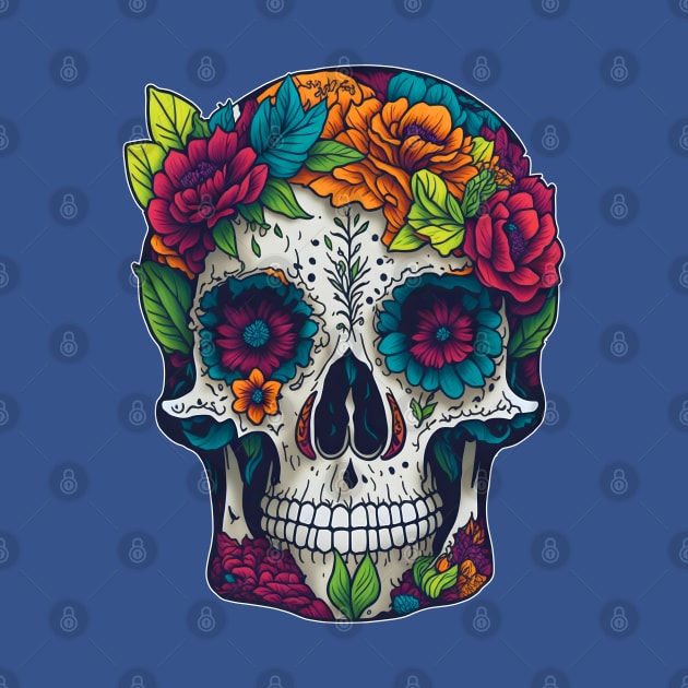 Mexican Floral Skull, An Encounter Between Life and Death by Enzo Gatti