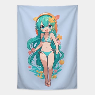 Cute anime girl in bikini Tapestry