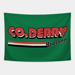 County Derry / Retro Style Irish County Design Tapestry