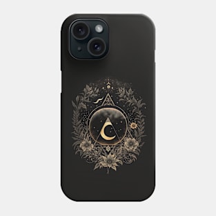 Aesthetic dark cute hippie moon black pagan Illuminati Phone Case