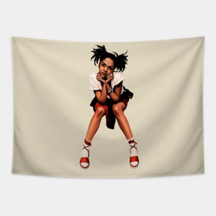 Lauryn Hill Vintage Halftone Pop Art Tapestry