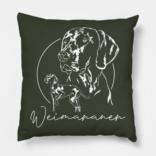 Weimaraner dog portrait Pillow by wilsigns