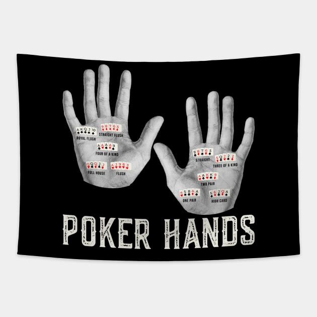 Poker Hands Tapestry by Poker Day