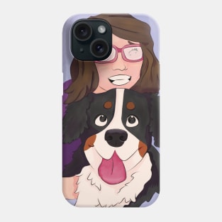 Bernese Mountain Dog with Brunette Mom Phone Case