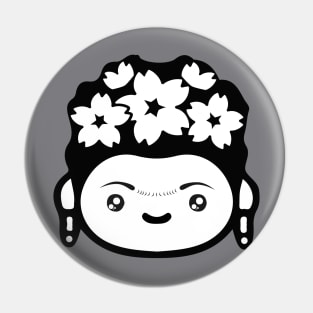 Adorable Frida Kahlo Mexican female artist cute kawaii portrait decoration Pin