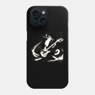 Electric Guitar Cat Rock Music Japan Style Funny Cat Phone Case