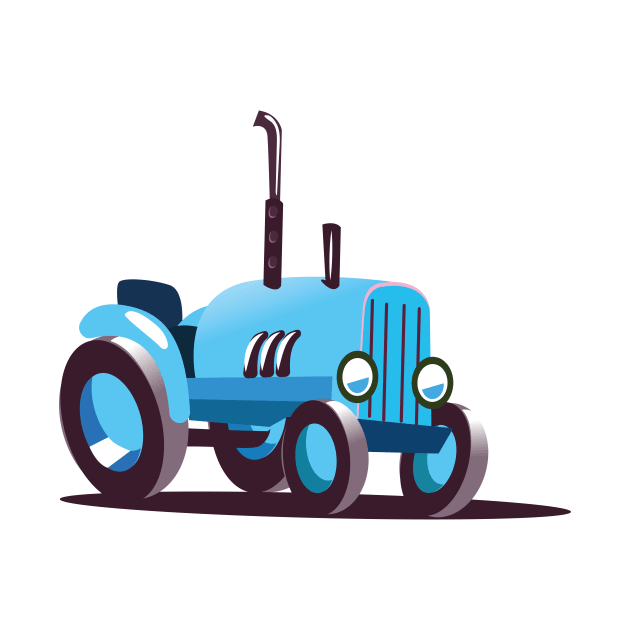 Cute Blue tractor by nickemporium1