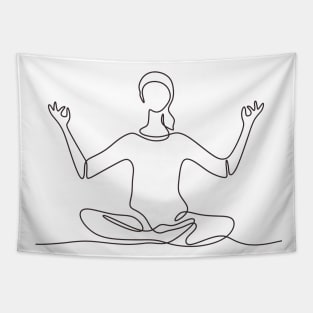 One Line Yoga Tapestry