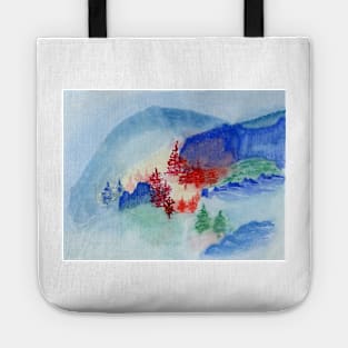 Blue Paradise Watercolor Painting Tote