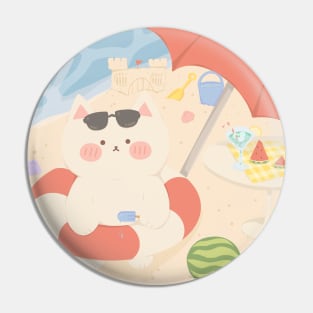 Toasty Beach Cat Pin