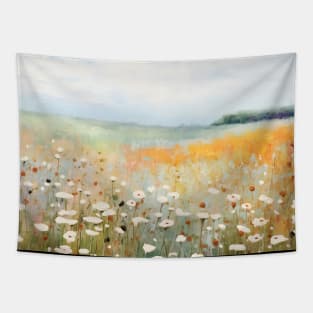 White Flower Fields Landscape Tapestry