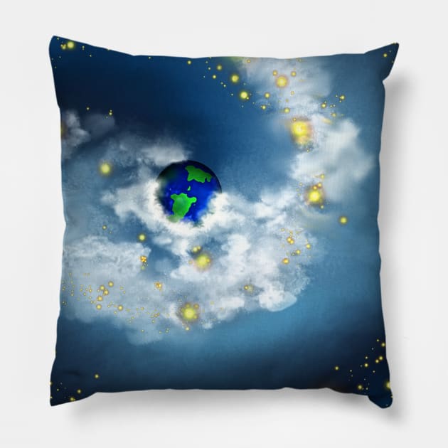 The World In His Hands Space Pillow by 2HivelysArt