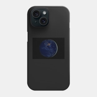 Planet Earth during the night against dark starry sky Phone Case