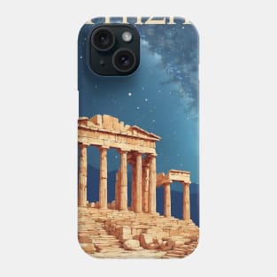 Athens Greece Starry Night Tourism Vintage Travel Poster Phone Case