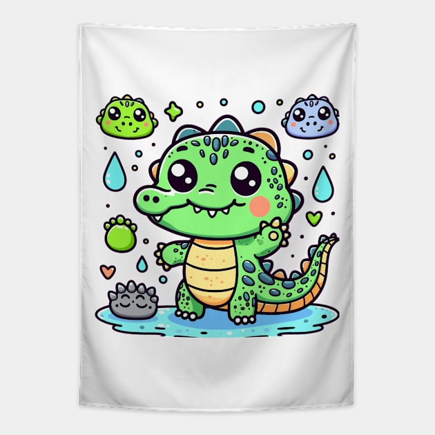 Tickled Crocodile Tapestry by NayaRara