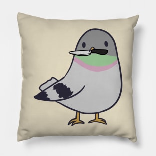 Cute Pigeon with knife Pillow