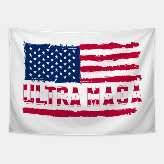 Ultra Maga flag usa /  Ultra Maga Tapestry by TeeAMS