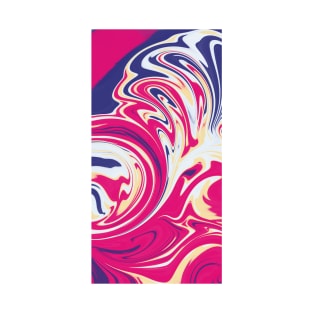 Pink,White and Blue Liquid Abstract Artwork T-Shirt