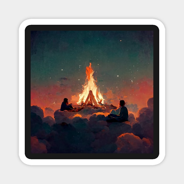 Campfire in Heaven - best selling Magnet by bayamba