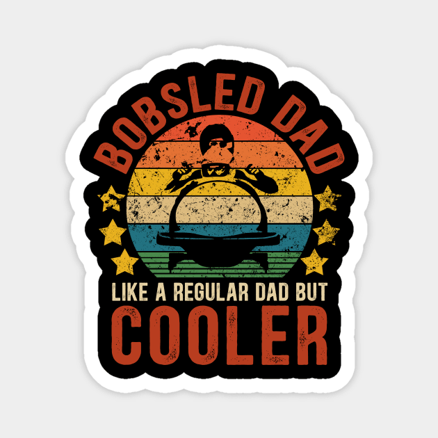 Bobsled Dad Funny Vintage Bobsled Father's Day Gift Magnet by Kimko