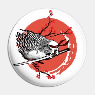 Sunset Samurai Budgie Warrior Pin