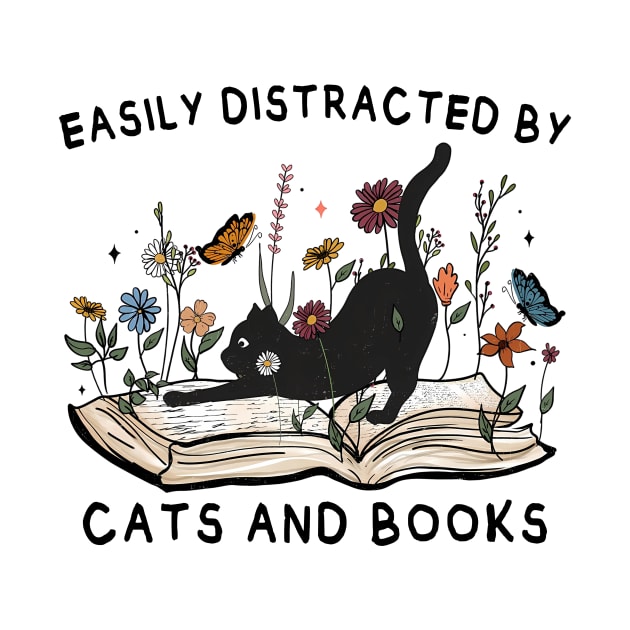 Easily Distracted By Cats And Books by MasutaroOracle