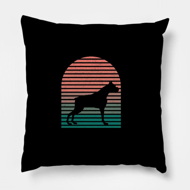 Vintage Retro Sunset Rhodesian Ridgeback Dog Mom And Dad Cute Dog Lover Owner T-Shirt Pillow by chacuy