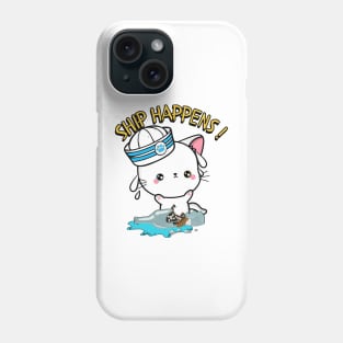 Funny Angora Cat Ship Happens Pun Phone Case