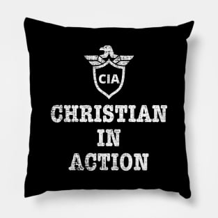 CIA Christian in Action Grunge Pillow