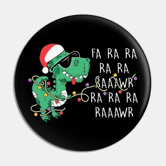 Fa Ra Ra Ra Raawr Funny T rex Christmas Lights Pin by BadDesignCo