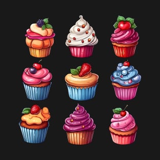 My Grandmother's Cakes - Cupcakes with Berries Retro Baking T-Shirt