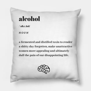 Funny Alcohol Word Definition Dictionary Pillow