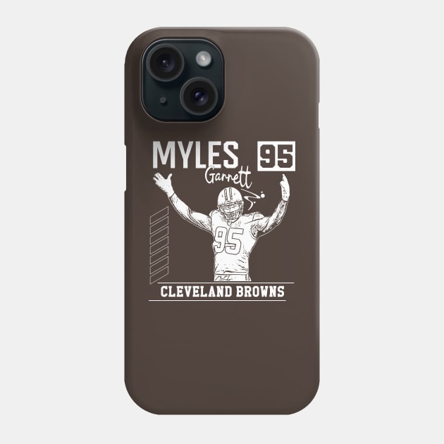 Myles garrett || Cleveland browns || White retro Phone Case by Aloenalone