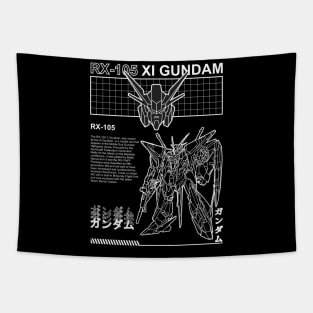 RX 105 XI GUNDAM BLACK WHITE STREETWEAR SHIRT Tapestry