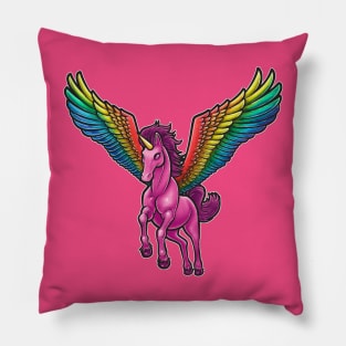 Pink Pegasus Unicorn Pillow