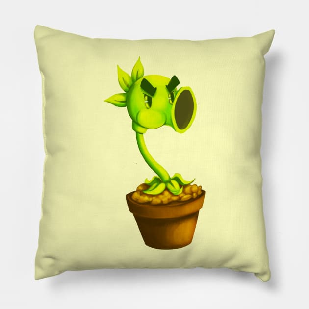 Repeater (Angry Peashooter) Pillow by B A3x