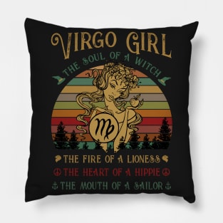 Virgo Girl The Soul Of A Witch Awesome T shirt Pillow