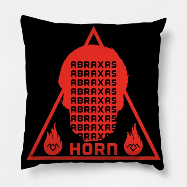 Abraxas Horn Fire Logo Pillow by ATCWhitney