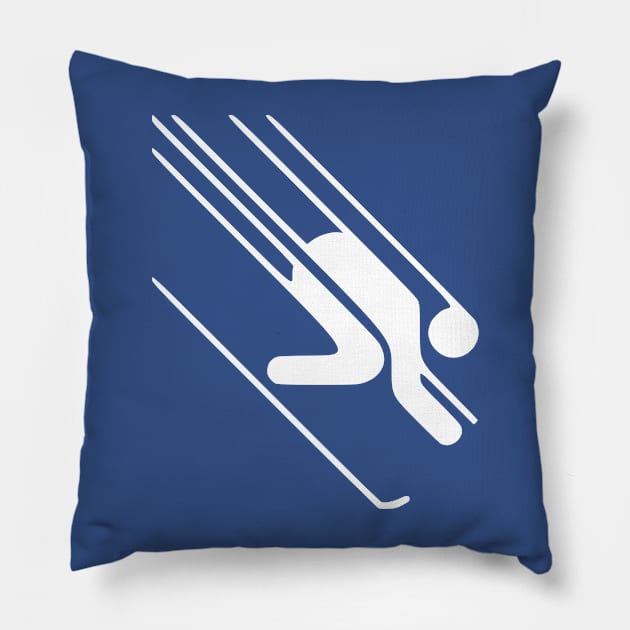 Downhill skiing Pillow by ezioman