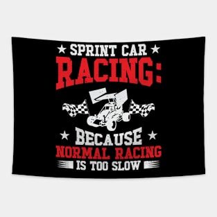 Sprint Car Dirt Track Racing Tapestry