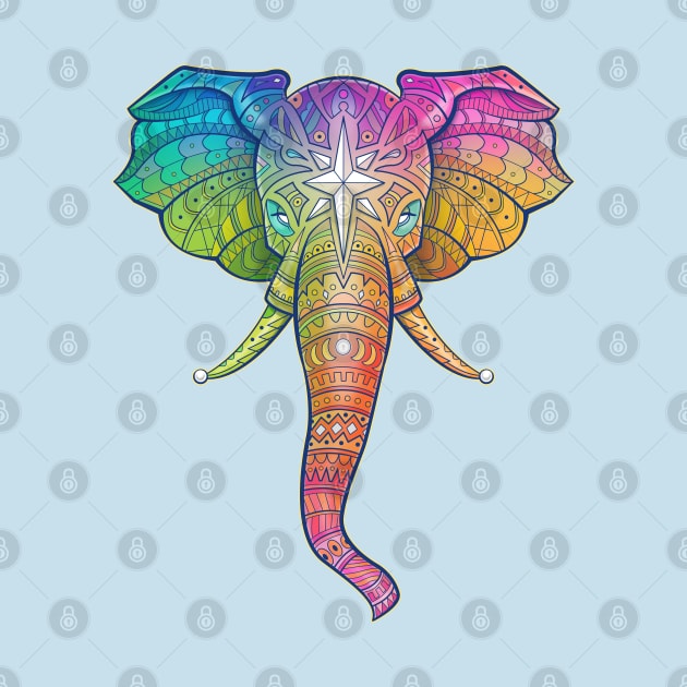 Elephant Tattoo Colorful by Robbgoblin