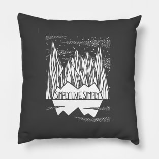 Simply Live Simply (Light on Dark) Pillow