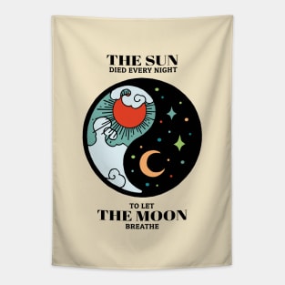 Vintage Yin Yang Day and Night Tapestry