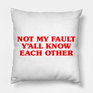 Not My Fault Y'all Know Each Other Pillow