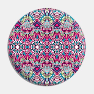 Colorful Oriental Rug Mandala Boho Pattern Pin