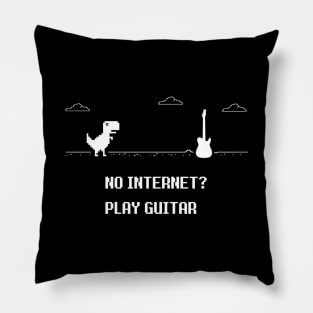 No Internet? Play Guitar Dark Theme Pillow