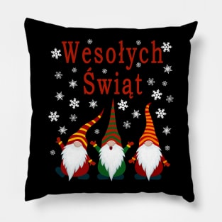 Gnomes Funny Pajama Cute Christmas Gift Holiday Style Wesołych Świąt Pillow