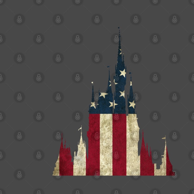 American Flag Magic Castle Silhouette by FandomTrading