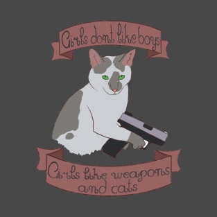 Cute cat with a gun T-Shirt