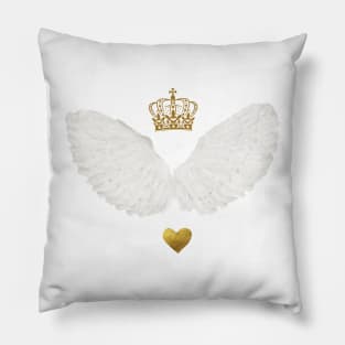 Angel wings with crown Pillow